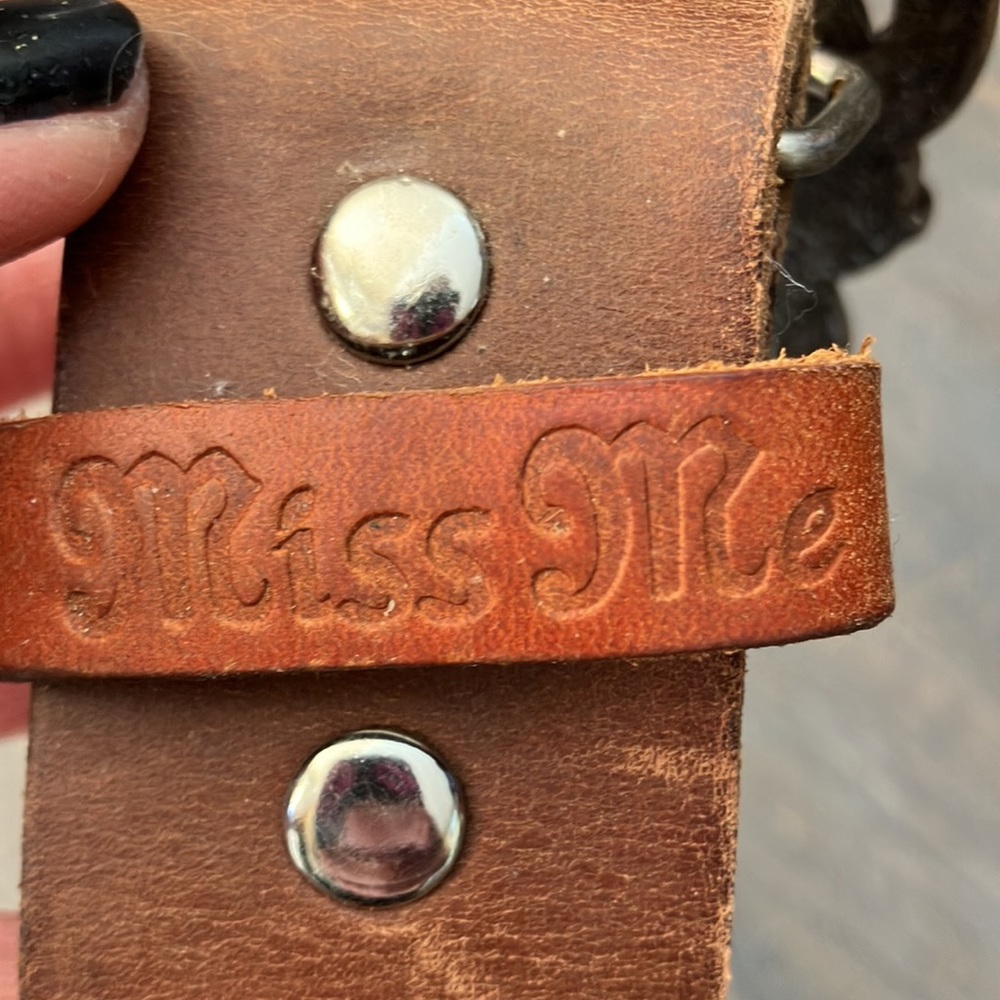Miss Me Brown Belt with Silver Buckle - Picture 3 of 5